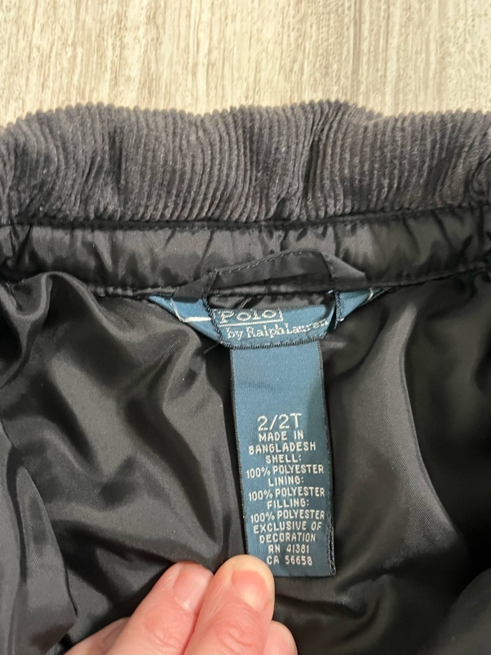 Ralph Lauren Polo Black Quilted Jacket kids 2T - Picture 3 of 4